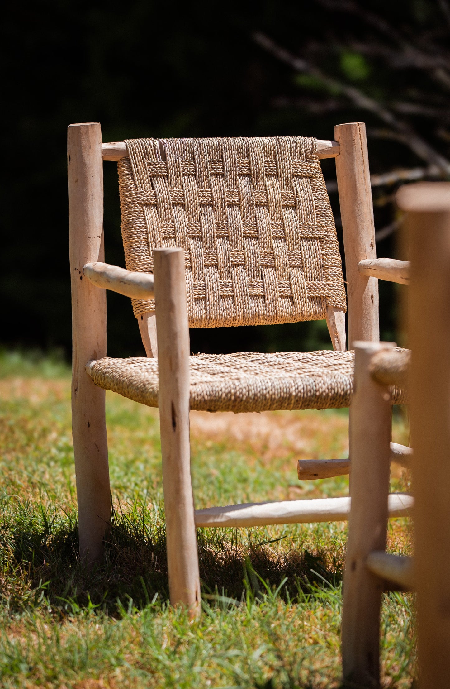 Le salon de jardin Tabia, bois naturel et doum